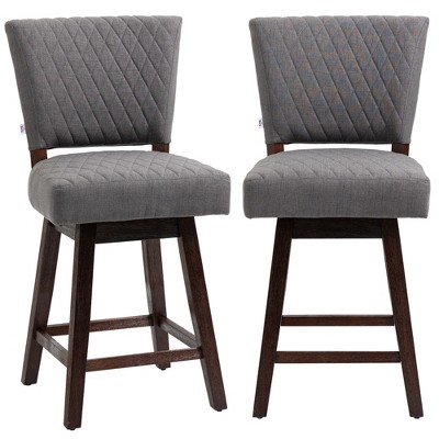 Modern Swivel Barstools Set of 2, Upholstered Counter Height Stools, for Kitchen Dining Room, Pub