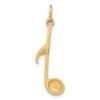 Black Bow Jewelry 14k Yellow Gold Textured Musical Note Pendant, 10mm (3/8 inch) - 3 of 4