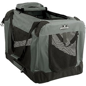 PETMAKER Portable Soft Sided Pet Crate, 24" x 16", Gray - 1 of 1