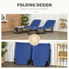 Maggift Patio Chaise Lounges Set of 2, Portable Foldable Lounge Chair, Adjustable Angle Multifunctional Patio Lounge Chair, Blue, 74"*22"*26.4 - 2 of 4