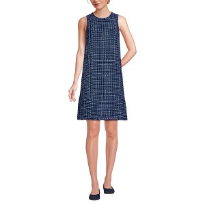 Lands' End Women's Washable Tweed Sleeveless Above the Knee Dress - 1 of 4