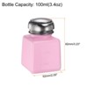 Unique Bargains Plastic Makeup Remover Nail Polish Push Down Alcohol Dispenser Bottles 3.4oz Pink - 2 of 4