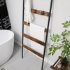 VASAGLE Blanket Ladder, 5-Tier Ladder Shelf, Wall-Leaning Rack, Steel, Scarves, Industrial Style, Rustic Brown and Black - 4 of 4