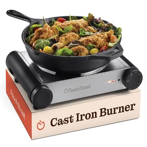 Peach Street Electric Stovetop Hot Plate Burner 1800W Glass Cast Iron Portable Stove Burners Cool Touch Handle Cooktop Temperature Controls Electric - 1 of 4