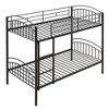 NicBex Twin Over Twin Bunk Bed with Fence and Ladder,Metal Loft Bed with Detachable Design for Bedroom,Convertible into 2 Beds,White/Black/Silver - 4 of 4