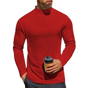 Ekouaer Men's Mock Turtleneck Long Sleeve Turtle Neck Tops Lightweight Undershirt Thermal Sweater Shirts - 1 of 4