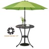Black Round Patio Bistro Table with Antique Tulip Design, 23.6-Inch Cast Aluminum Outdoor Table with Umbrella Hole for Porch, Balcony, Poolside - 4 of 4