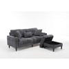 JOYRACER 3 Seat L-Shaped Chenille Sofa with Removable Storage Ottoman, Side Pockets, USB/C-Type Charging Ports & Cup Holder, Couch for Living Room - 2 of 4