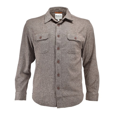 Wearfirst Men's Rib Knit Button Front Shirt Jacket | Tabacco Brown : Target