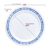 Smarty Had A Party White w/ Blue and Silver Royal Rim Plastic Dinnerware Set - 120 Sets - 4 of 4