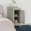 AENKYO End Table with Wire Mesh Door - Narrow Side Table with Drawer, Antique Finish Storage Cabinet, Accent Bedside Table - 2 of 4
