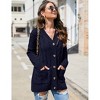 Womens Cardigan Sweaters Button Down Casual Long Sleeve Knit Outerwear Coat with Pocket - 2 of 4