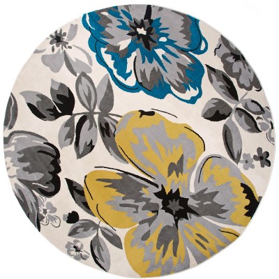 World Rug Gallery Modern Floral Design Cream 6'6