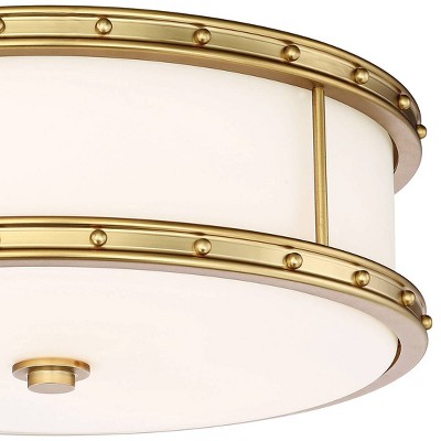 Liberty Gold Brushed Nickel 1-Light LED Drum Flush Mount