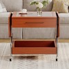 TIRAMISUBEST Modern Extended Coffee Table with Wheels, Folding Coffee Table with 1 drawer and 2-Tier Storage, Metal Frame Coffee Table for Living Room - 2 of 4