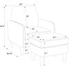 TiramisuBest Gray 25.5" Wide Polyester Barrel Chair and Ottoman - 3 of 4