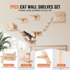 VEVOR Wall Mounted Cat Shelves, Cat Wall Shelves and Perches with Jumping Boards,  Cat Beds, Hammocks & Cat Tree, Cat Furniture, Brown - 3 of 4