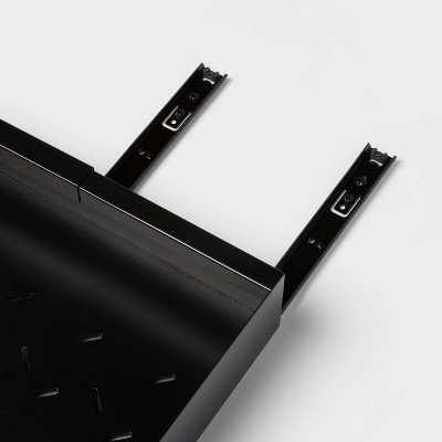 Metal Expandable Pull Out Drawer Adhesive Black - Brightroom