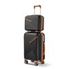 Gulches 4-Piece Black Lightweight Luggage Set (14", 20", 24", 28") - Expandable Suitcases with Durable PP Material & TSA Lock - 2 of 4