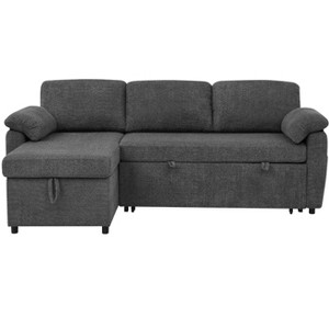 TiramisuBest 86" Gray Upholstered Pull-Out Sofa Bed - 1 of 4