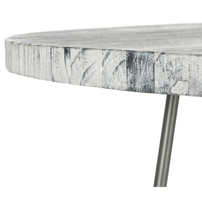 Mindy 35'' Round Gray Reclaimed Wood Mid-Century Dining Table
