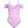 Lands' End Women's Pique Ruffle Tankini Top and High Waisted Bottom Swimsuit Set - 4 of 4