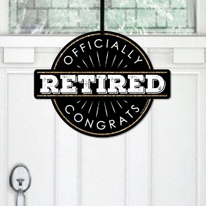 Big Dot of Happiness Happy Retirement - Hanging Porch Retirement Party Outdoor Decorations - Front Door Decor - 1 Piece Sign - 1 of 4