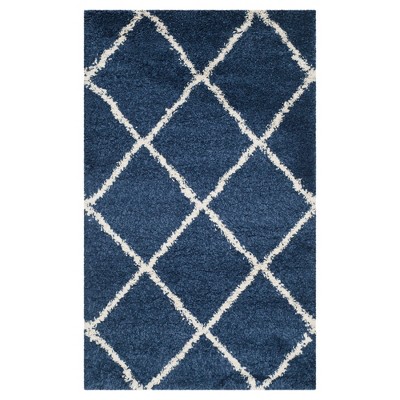 Image of 3'x5' Corbin Hudson Shag Rug Navy/Ivory - Safavieh