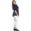 LA LEELA Women's Casual Solid Short Sleeve Blouse Shirt TShirts Button Up Dress Tops Tee Shirts Hawaiian Blouses for Women - 3 of 4