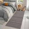 Kitchen Rugs Non Slip Washable Striped Indoor Outdoor Carpet for Hallway Laundry Bedroom Bedside Entryway Foyer Dining Office Brown - 2 of 4
