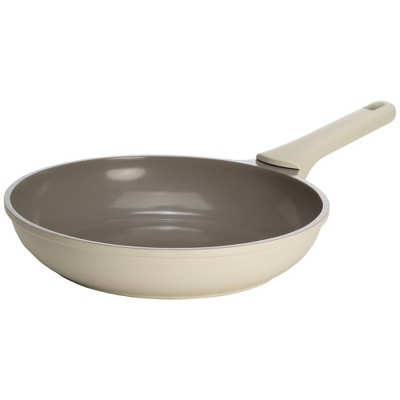 Goodful 12.5 Cast Aluminum, Ceramic Wok Stir-Fry Pan with Side Handle and  Long Handle (No Lid) Charcoal