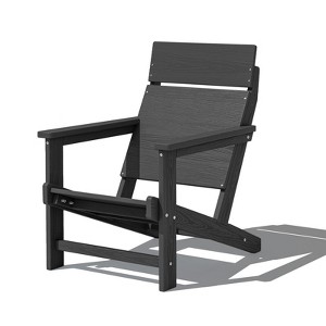 Hyleory HDPE Adirondack Chair - Wide-Slab Woodgrain Outdoor Patio Chair, All-Weather Heavy , Modern Lawn Furniture for Garden, Poolside & Deck - 1 of 4