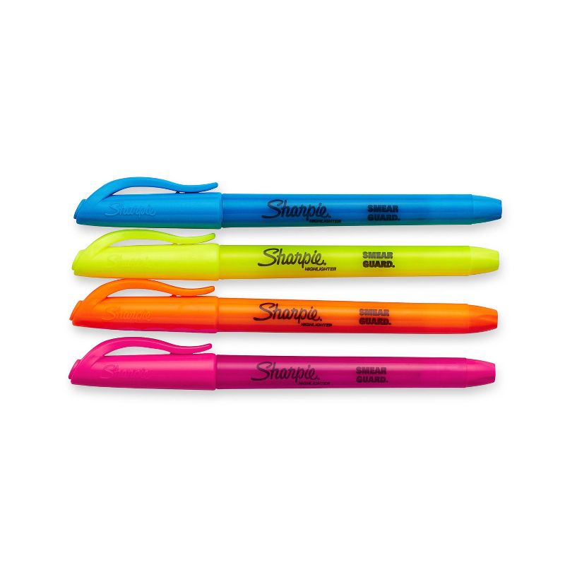 Sharpie Pocket 4pk Highlighters Narrow Chisel Tip Multicolored, 4 of 8
