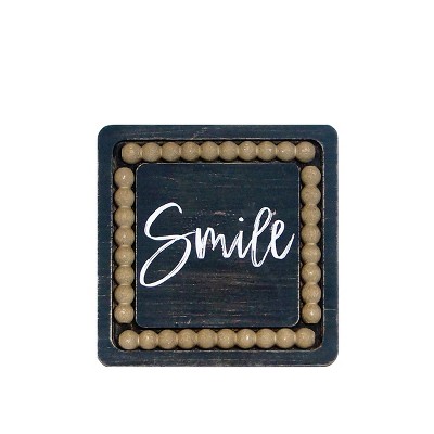 VIP Wood 8 in. Black Smile Sign