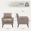 Mid-Century Accent Chair, Modern Upholstered Fabric Accent Armchair, Comfy Upholstered Reading Accent Chairs for Bedroom - 3 of 4