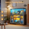Aheaplus 55-75 Gallon Reversible Fish Tank Stand with Storage Cabinet, Metal Aquarium Stand with Power Outlet & LED Light - 3 of 4