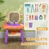 TopComfy Vanity Tables Kids Vanity Set with Faucet Mirror Music and 23 Accessories for Playroom Use, Purple, 21.7"*11.4"*28" - 4 of 4