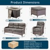 Gymojoy 8 Pieces Outdoor 6 Inch Sofa Swivel Chair Ottoman with Fire Pit Table - 3 of 4