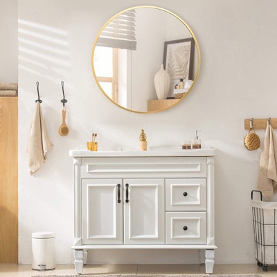 HOMLUX Round Bathroom Vanity Mirror Wall Mount Decorative Make-up Mirror Entryway