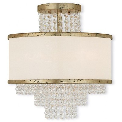 Livex Lighting Prescott 3 - Light Semi-Flush Mount in  Brushed Nickel