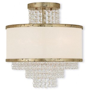 Livex Lighting Prescott 3 - Light Semi-Flush Mount in  Brushed Nickel - 1 of 1