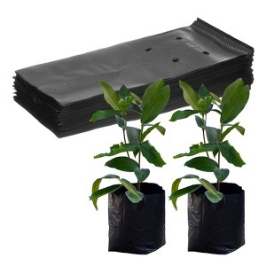 Unique Bargains Thicken Plastic Gardening Seed Plant Bags Nursery Growing Bags Black 50 Pcs - 1 of 4