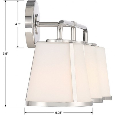 Antique Gold and White 3-Light Bathroom Vanity Fixture