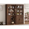 All-Wood Kitchen Pantry Cabinet with 4 Magnetic Doors, Farmhouse Style Freestanding Food Storage Cupboard, Adjustable Shelves, Large Capacity - 3 of 4