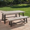 GDFStudio Bowman Outdoor Acacia Wood and Iron Frame 3 Piece Picnic Set - 3 of 4