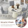 Round Wood Dining Table for 4, Retro Minimalist Design, Elegant Kitchen or Dining Room Table – Cuddlewood - 3 of 4