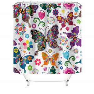 Colorful And Beautiful Butterflies Shower Curtains for Bathroom Waterproof Fabric Bath Curtain Durable Soft Stylish Bathroom Decor 72x72 Inch - 1 of 1