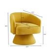 Okak Modern Swivel Accent Chairs for Bedroom, Upholstered Velvet Round Accent Chairs, 360 Degree Comfy Swivel Chair with Open Backrest - 2 of 4