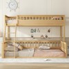 Twin XL/Full XL/Queen Over Queen Bunk Bed with Ladder and Guardrails, Convertible into Two Separate Beds, White/Natural - ModernLuxe - 2 of 4