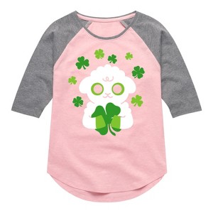 Girls' - Instant Message - St. Patrick's Day Sheep Holding a Shamrock - 1 of 4